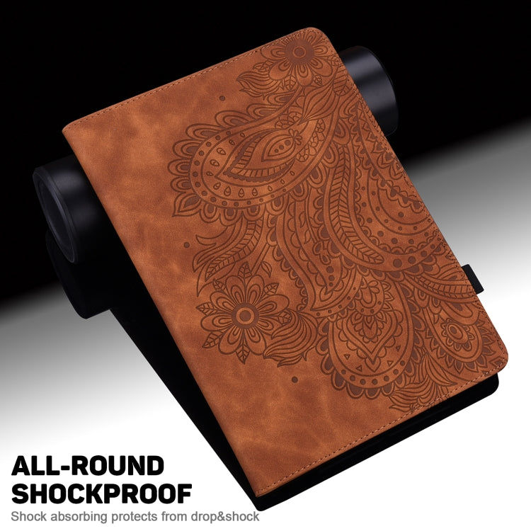 Peacock Embossed Pattern TPU + PU Leather Smart Tablet Case with Sleep / Wake-up For iPad 5 / 6 / 7 / 8 2017(Brown) - More iPad Cases by buy2fix | Online Shopping UK | buy2fix