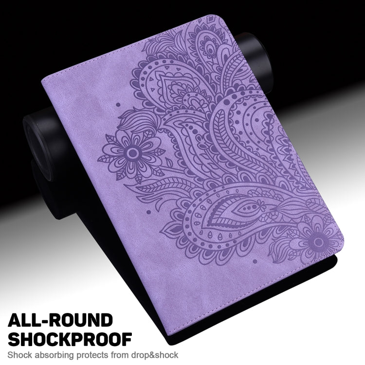 Peacock Embossed Pattern TPU + PU Leather Smart Tablet Case with Sleep / Wake-up For iPad Air 2022 / Air 2020 10.9(Purple) - iPad Air (2022) / (2020) 10.9 Cases by buy2fix | Online Shopping UK | buy2fix