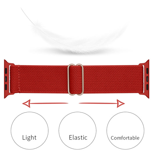 Polyester Nylon Watch Band For Apple Watch Ultra 49mm&Watch Ultra 2 49mm / Series 9&8&7 45mm / SE 3&SE 2&6&SE&5&4 44mm / 3&2&1 42mm(Red) by buy2fix