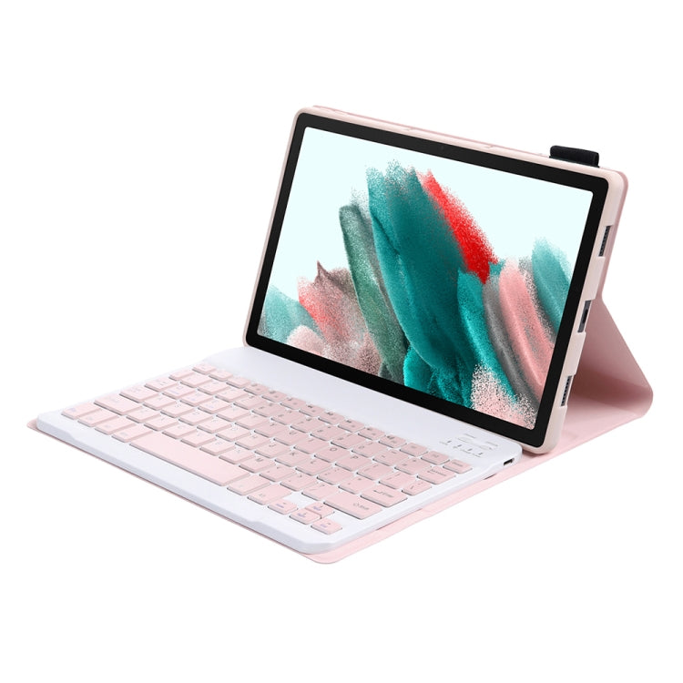A08 Candy Color Ultra Thin Bluetooth Keyboard Leather Case For Samsung Galaxy Tab A8 10.5 2021 SM-X200 / SM-X205(Pink) by buy2fix