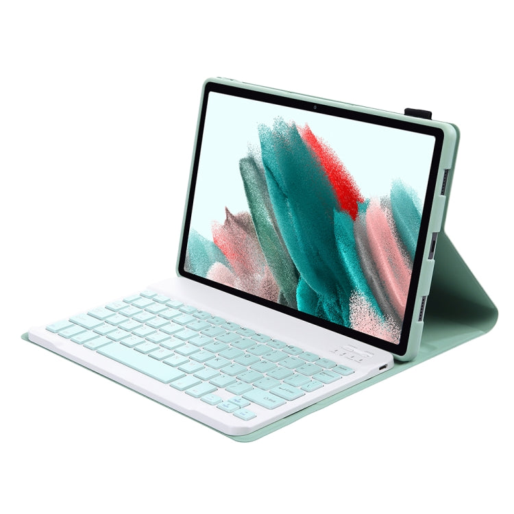 A08 Candy Color Ultra Thin Bluetooth Keyboard Leather Case For Samsung Galaxy Tab A8 10.5 2021 SM-X200 / SM-X205(Light Green) by buy2fix