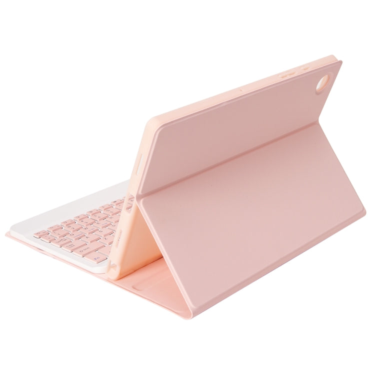 A08B Candy Color Bluetooth Keyboard Leather Case with Pen Slot For Samsung Galaxy Tab A8 10.5 2021 SM-X200 / SM-X205(Pink) by buy2fix