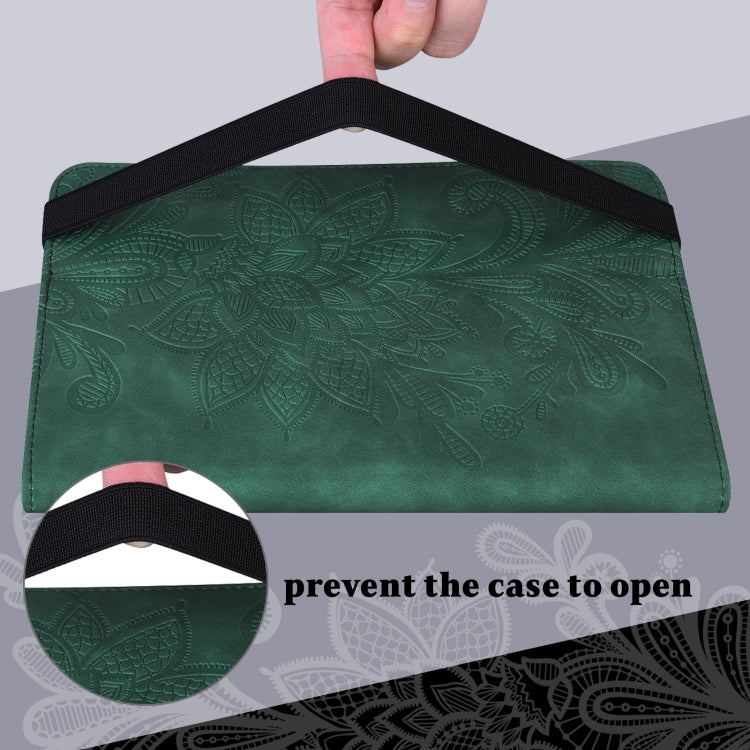 For iPad Pro 11 2022 / 2021 / Air 2020 10.9 Lace Flower Embossing Pattern Leather Tablet Case (Green) - iPad Pro 11 (2022/2021) Cases by buy2fix | Online Shopping UK | buy2fix