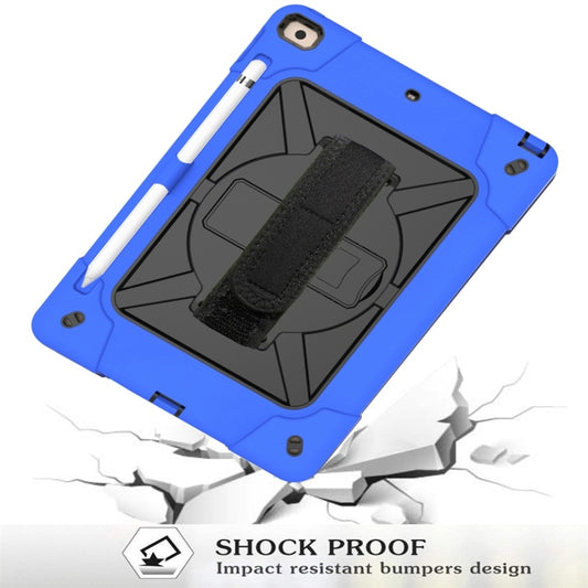 For iPad 10.2 Contrast Color Silicone + PC Combination Case with Holder(Dark Blue + Black) - iPad 10.2 Cases by buy2fix | Online Shopping UK | buy2fix