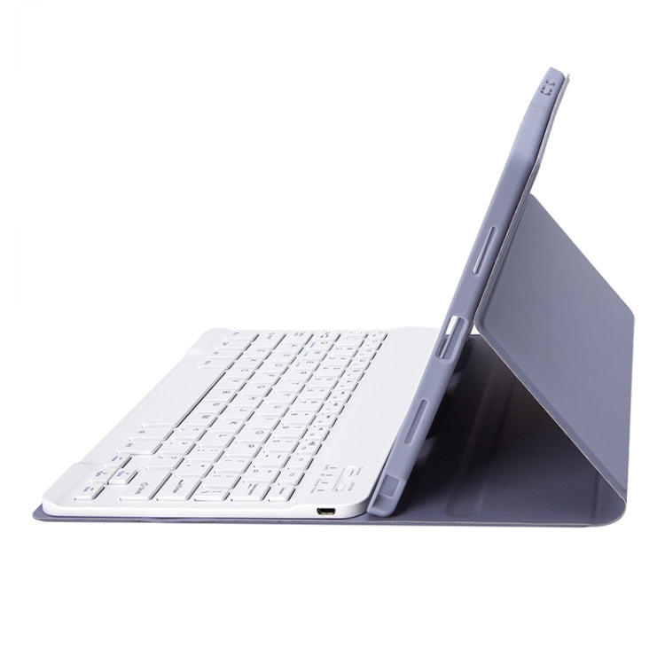 A08B-A Candy Color Bluetooth Keyboard Leather Case with Pen Slot & Touchpad For Samsung Galaxy Tab A8 2021 SM-X205 / SM-X200(Purple) by buy2fix