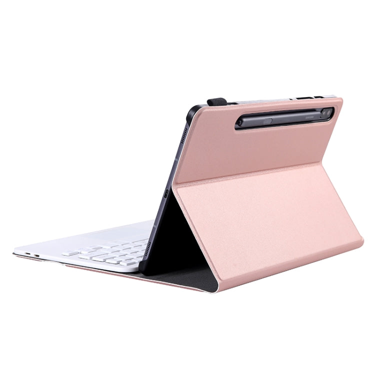 A700-A Ultra-thin Bluetooth Keyboard Leather Case with Touchpad For Samsung Galaxy Tab S8 11 inch SM-X700 / SM-X706(Rose Gold) by buy2fix