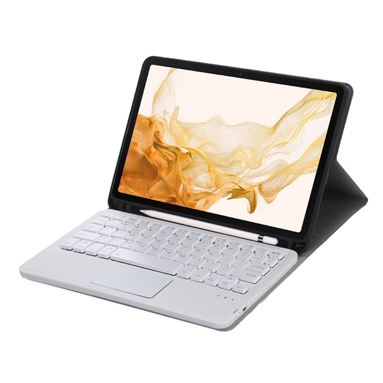 A700B-A Bluetooth Keyboard Leather Case with Pen Slot & Touchpad For Samsung Galaxy Tab S8 11 inch SM-X700 / SM-X706(Rose Gold) by buy2fix