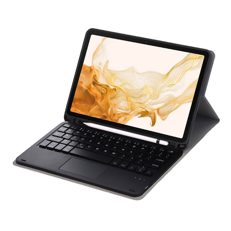 A700B-A Bluetooth Keyboard Leather Case with Pen Slot & Touchpad For Samsung Galaxy Tab S8 11 inch SM-X700 / SM-X706(Blue) by buy2fix