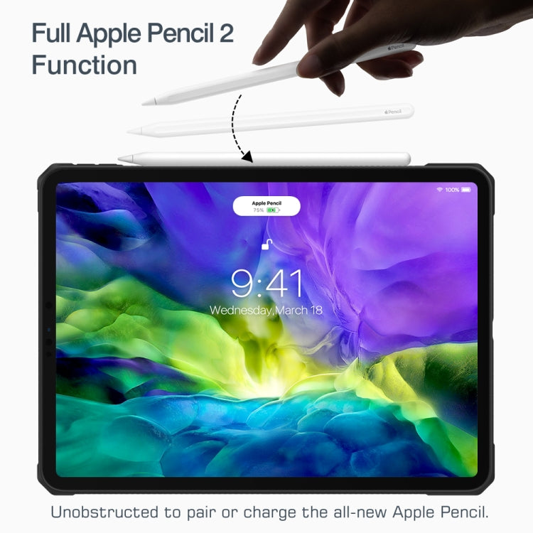 For iPad Pro 11 2021 PC+TPU Transparent Shockproof Tablet Case(Black) - iPad Pro 11 (2022/2021) Cases by buy2fix | Online Shopping UK | buy2fix