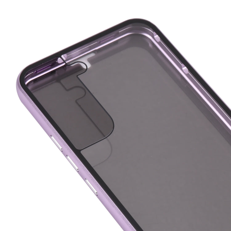 For Samsung Galaxy S22 5G Anti-peeping Magnetic Double-sided Tempered Glass Phone Case(Purple) by buy2fix
