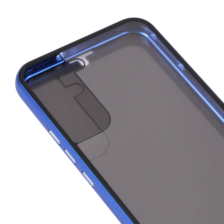 For Samsung Galaxy S22 5G Anti-peeping Magnetic Double-sided Tempered Glass Phone Case(Blue) by buy2fix