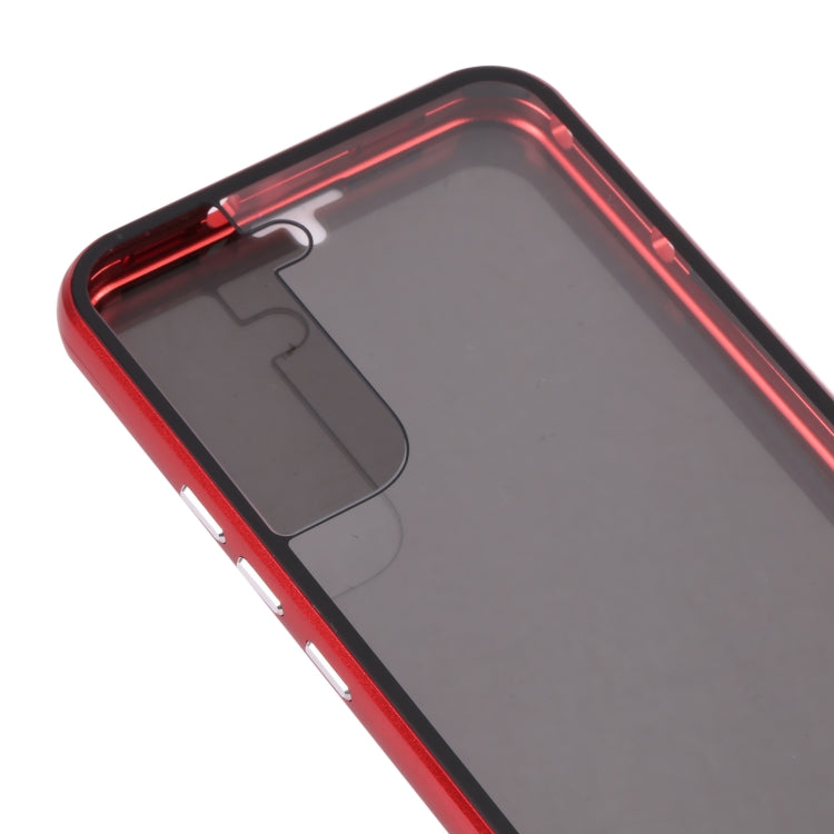 For Samsung Galaxy S22 5G Anti-peeping Magnetic Double-sided Tempered Glass Phone Case(Red) by buy2fix