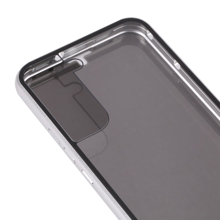 For Samsung Galaxy S22 5G Anti-peeping Magnetic Double-sided Tempered Glass Phone Case(Silver) by buy2fix