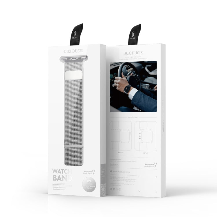 DUX DUCIS Milanese Watchband For Apple Watch Series 9&8&7 45mm / SE 3&SE 2&6&SE&5&4 44mm / 3&2&1 42mm(Silver) by DUX DUCIS