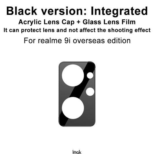 For OPPO Realme 9i Global imak Integrated Rear Camera Lens Tempered Glass Film with Lens Cap Black Version by imak