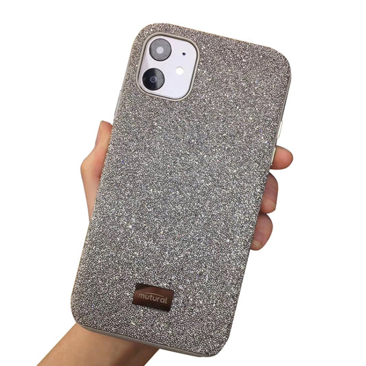 For iPhone 11 Mutural TPU + PC + Diamond Cloth Protective Case(Silver) - iPhone 11 Cases by Mutural | Online Shopping UK | buy2fix