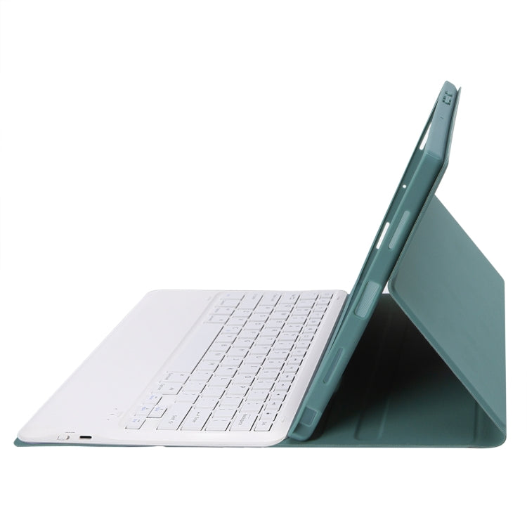 A800B Candy Color Detachable Bluetooth Keyboard Case with Pen Slot for Samsung Galaxy Tab S8+ / S7+ / S7 FE(Dark Green) by buy2fix