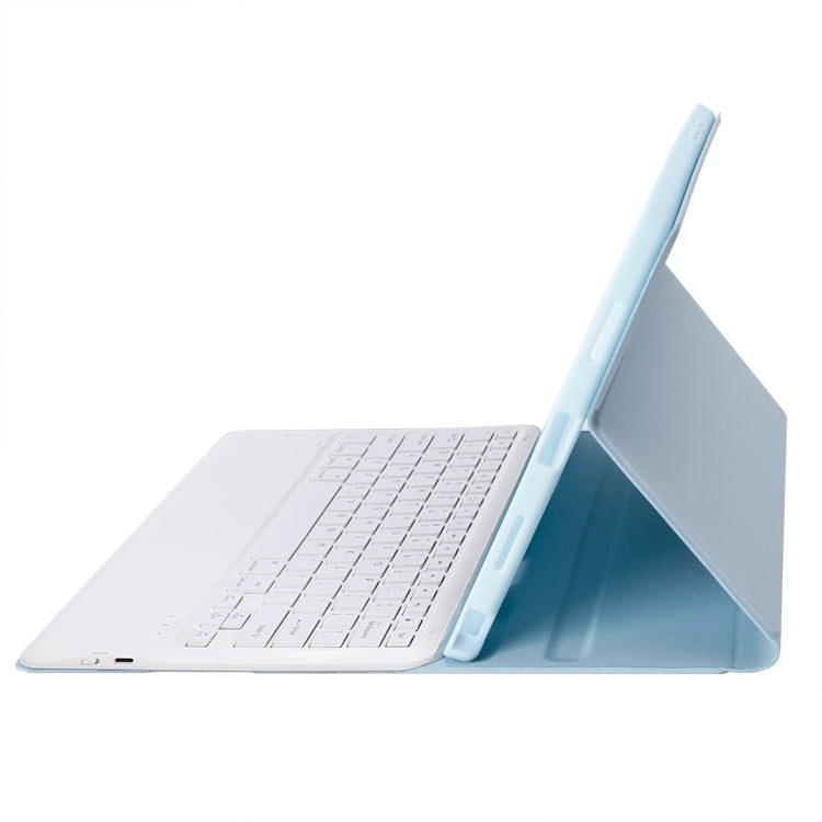 A800B Candy Color Detachable Bluetooth Keyboard Case with Pen Slot for Samsung Galaxy Tab S8+ / S7+ / S7 FE(Ice Blue) by buy2fix