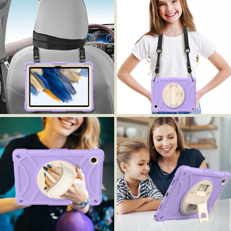 For Samsung Galaxy Tab A8 10.5 2021 Rotary Grab Silicone + PC Tablet Case(Purple) - Other Galaxy Tab PC by buy2fix | Online Shopping UK | buy2fix