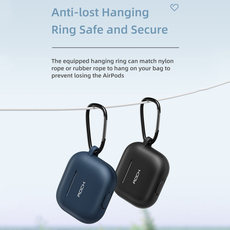 ROCK RPC3013 Silicone Earphone Protective Case with Hook For AirPods 3(Black) by ROCK