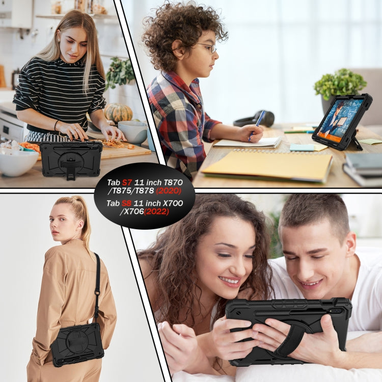 For Samsung Galaxy Tab S8 / Tab S7 Contrast Color Robot Silicone + PC Tablet Case(Black) by buy2fix