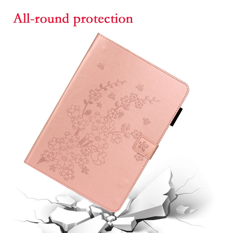 For iPad Pro 11 inch 2020 / 2018 Embossed Plum Bossom Pattern Smart Leather Tablet Case(Rose Gold) - iPad Pro 11 (2020) Cases by buy2fix | Online Shopping UK | buy2fix