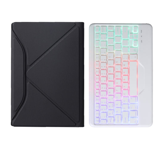 B0N5S Backlight Diamond Texture Bluetooth Keyboard Leather Case with Triangle Back Support For Xiaomi Pad 5 / 5 Pro(Black + White) by buy2fix