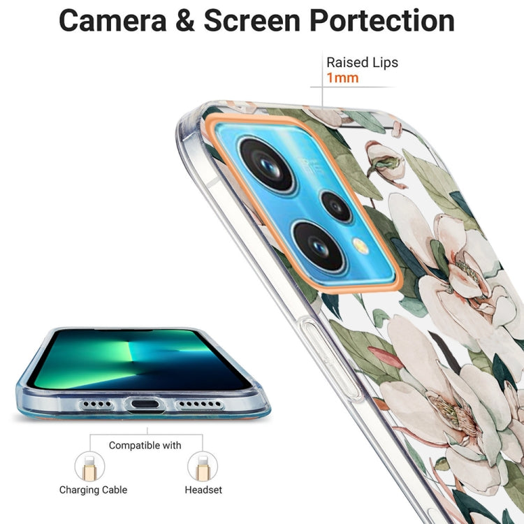 For OPPO Realme 9 Pro+ 5G Ring IMD Flowers TPU Phone Case(Green Gardenia) by buy2fix
