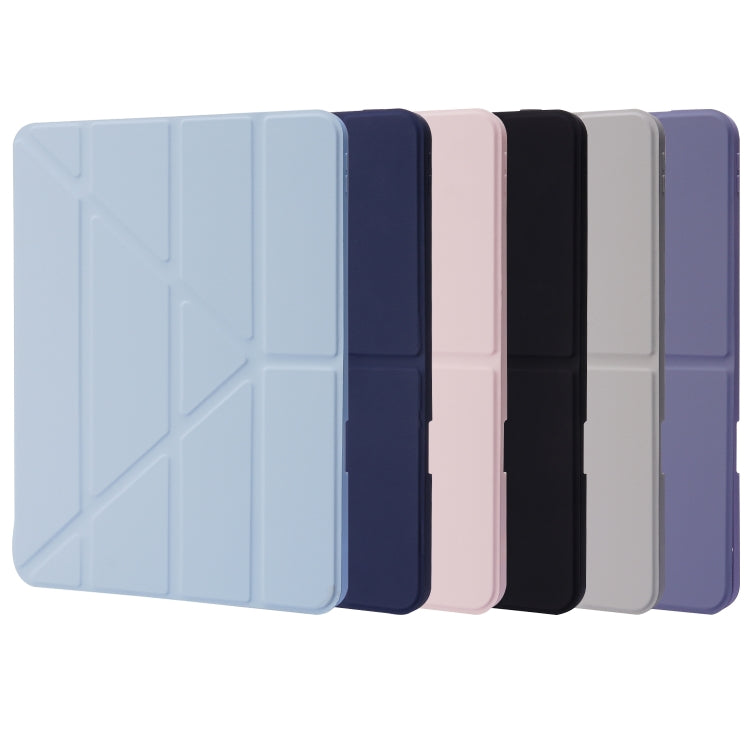 For iPad Air 13 2025 / 2024 / iPad Pro 12.9 2022 / 2021 / 2020 / 2018 Deformation Transparent Acrylic Leather Tablet Case(Dark Blue) by buy2fix
