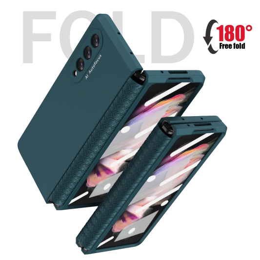For Samsung Galaxy Z Fold3 5G 360 Full Body TPU Hinge Flip Phone Case(Green) - Galaxy Phone Cases by buy2fix | Online Shopping UK | buy2fix