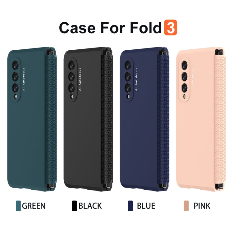 For Samsung Galaxy Z Fold3 5G 360 Full Body TPU Hinge Flip Phone Case(Green) - Galaxy Phone Cases by buy2fix | Online Shopping UK | buy2fix