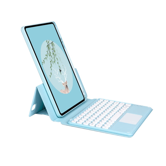 Bluetooth Keyboard Leather Case with Touchpad & Rotatable Bottom Case For iPad 10.2 2021 & 2020 & 2019 / Air 2019 / Pro 10.5 inch(Sky Blue) by buy2fix