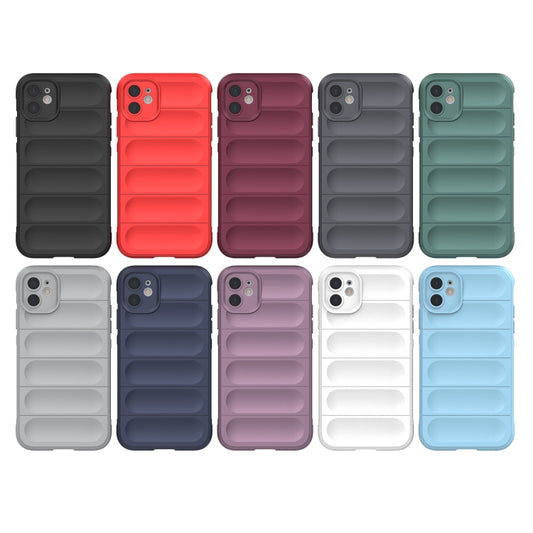 For iPhone 11 Magic Shield TPU + Flannel Phone Case (Dark Blue) by buy2fix
