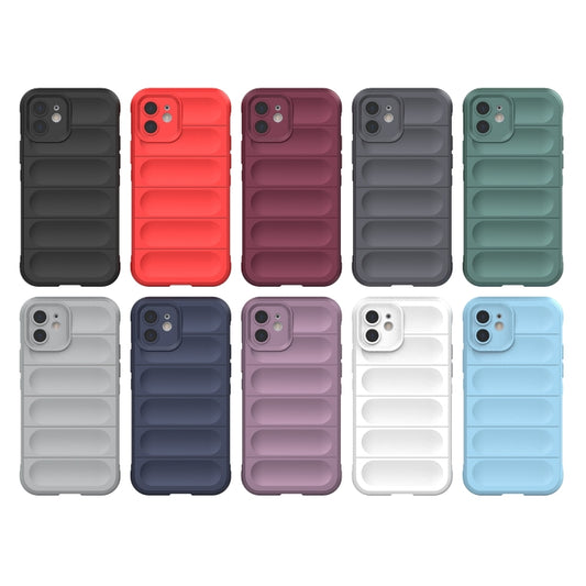 For iPhone 12 Magic Shield TPU + Flannel Phone Case(Dark Blue) by buy2fix