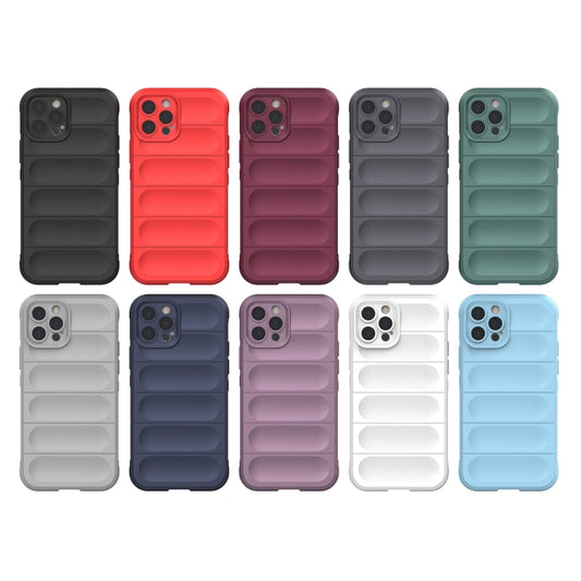 For iPhone 12 Pro Magic Shield TPU + Flannel Phone Case(Dark Blue) by buy2fix
