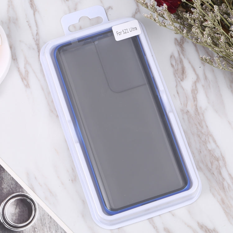 For Samsung Galaxy S21 Ultra 5G Anti-peeping Magnetic Double-sided Tempered Glass Phone Case(Blue) by buy2fix
