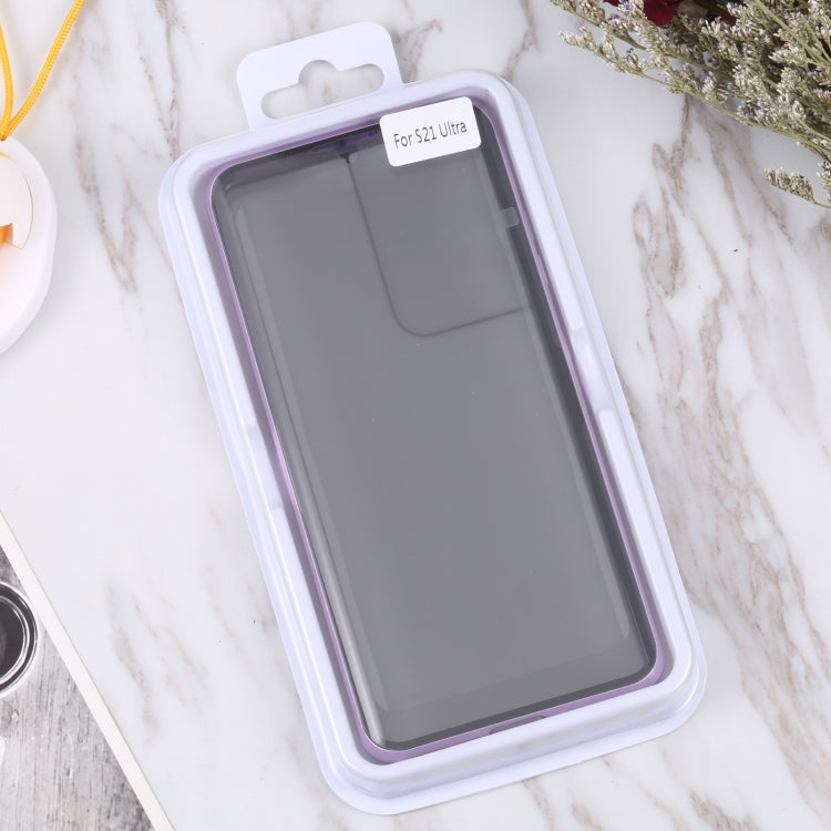For Samsung Galaxy S21 Ultra 5G Anti-peeping Magnetic Double-sided Tempered Glass Phone Case(Purple) by buy2fix