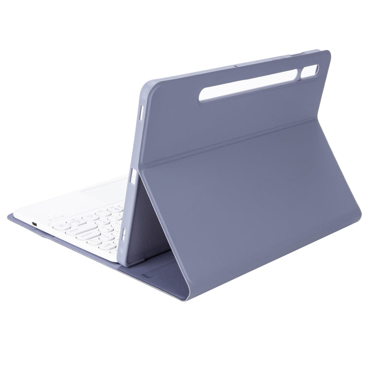 YA610B-A Candy Color Skin Feel Texture Round Keycap Bluetooth Keyboard Leather Case with Touchpad For Samsung Galaxy Tab S6 Lite 10.4 inch SM-P610 / SM-P615(Purple) by buy2fix
