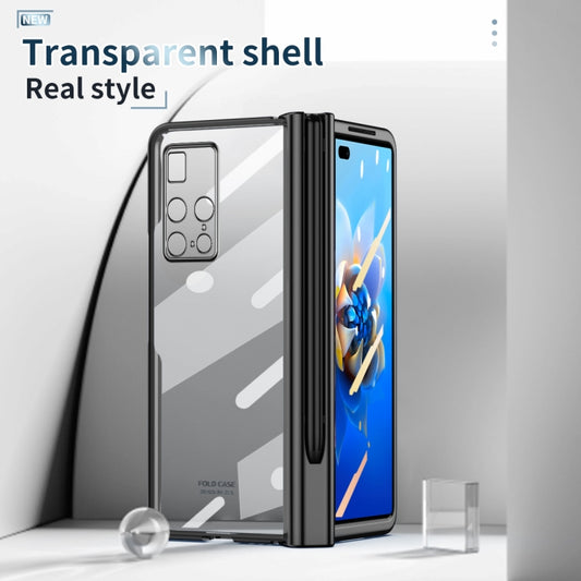 For Huawei Mate X2 Full Body Electroplating Hinge Phone Case with Stylus(Black) - Huawei Cases by buy2fix | Online Shopping UK | buy2fix