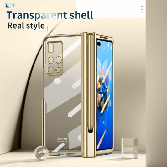 For Huawei Mate X2 Full Body Electroplating Hinge Phone Case with Stylus(Gold) - Huawei Cases by buy2fix | Online Shopping UK | buy2fix