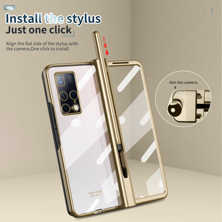 For Huawei Mate X2 Full Body Electroplating Hinge Phone Case with Stylus(Gold) - Huawei Cases by buy2fix | Online Shopping UK | buy2fix