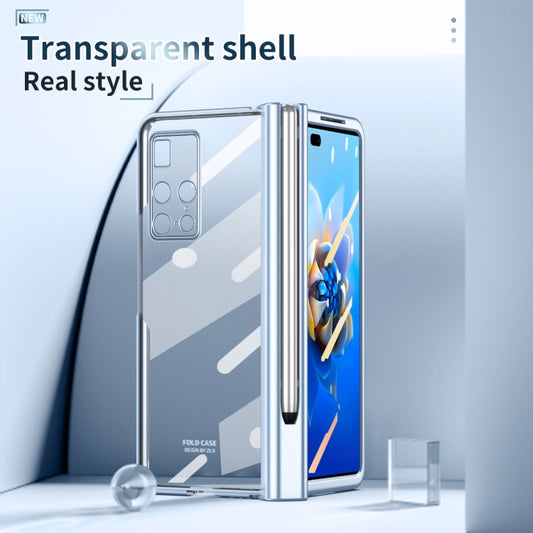 For Huawei Mate X2 Full Body Electroplating Hinge Phone Case with Stylus(Blue) - Huawei Cases by buy2fix | Online Shopping UK | buy2fix