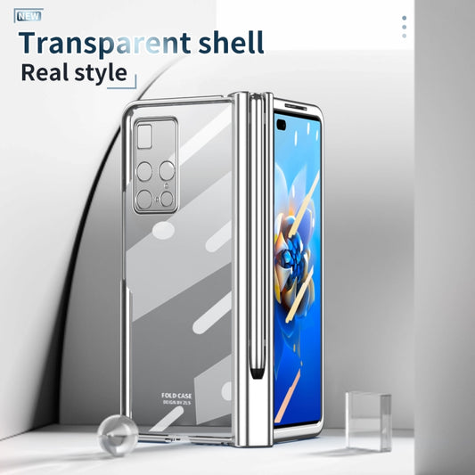 For Huawei Mate X2 Full Body Electroplating Hinge Phone Case with Stylus(Silver) - Huawei Cases by buy2fix | Online Shopping UK | buy2fix
