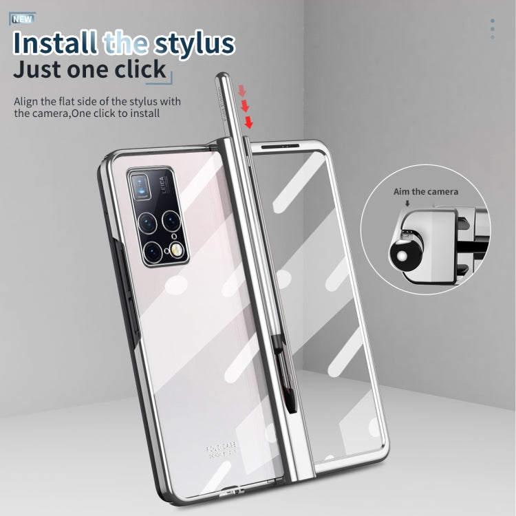 For Huawei Mate X2 Full Body Electroplating Hinge Phone Case with Stylus(Silver) - Huawei Cases by buy2fix | Online Shopping UK | buy2fix