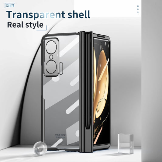 For Honor Magic V Full Body Electroplating Hinge Phone Case with Stylus(Black) - Honor Cases by buy2fix | Online Shopping UK | buy2fix