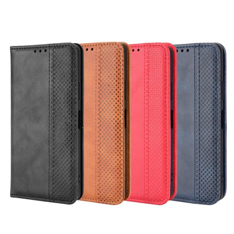 For Blackview A95 Magnetic Buckle Retro Texture Leather Phone Case(Brown) by buy2fix