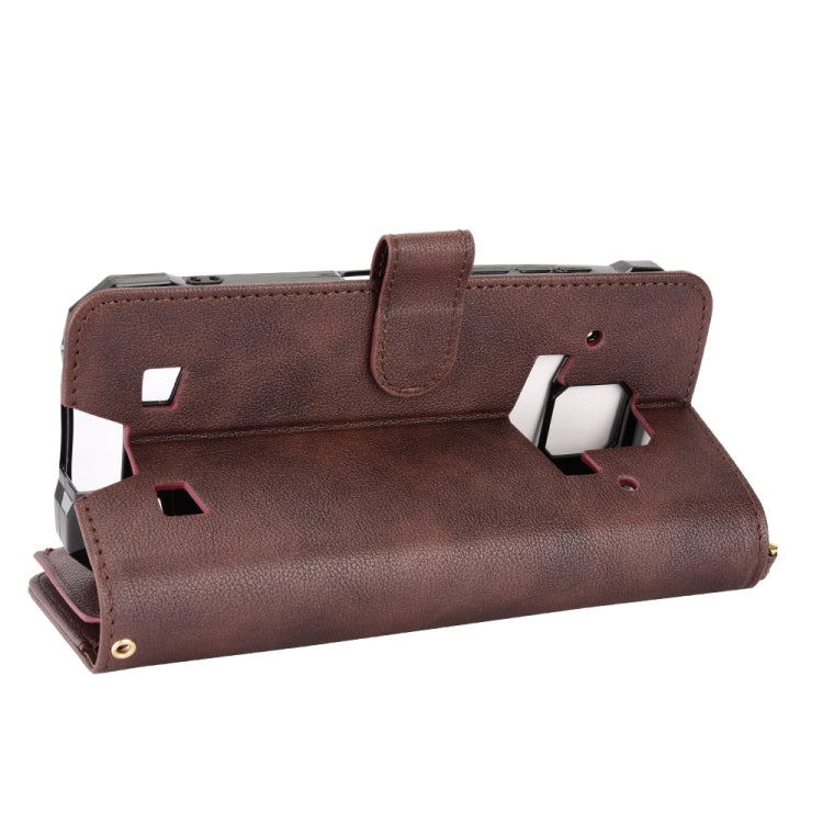 For Doogee S88 Pro / S88 Plus Litchi Texture Zipper Leather Phone Case(Brown) by buy2fix