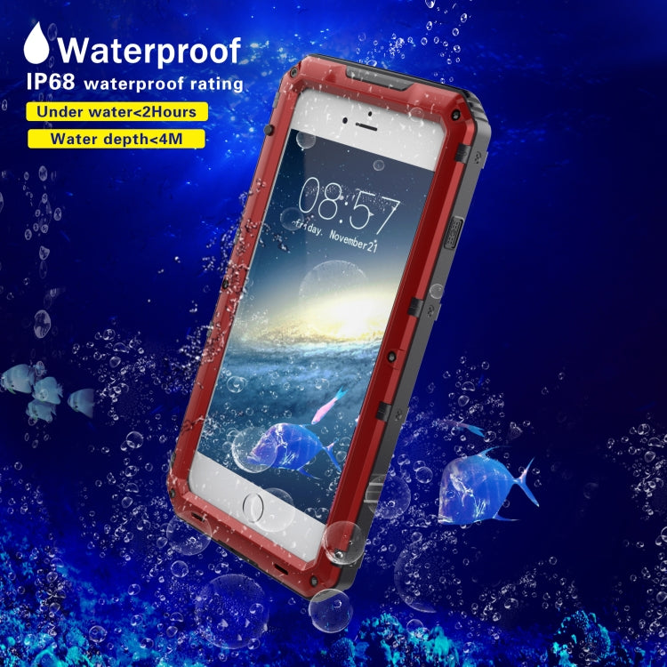For iPhone SE 2022 / SE 2020 / 8 / 7 Metal + Silicone Phone Case with Screen Protector(Red) - iPhone SE 2022 / 2020 / 8 / 7 Cases by buy2fix | Online Shopping UK | buy2fix