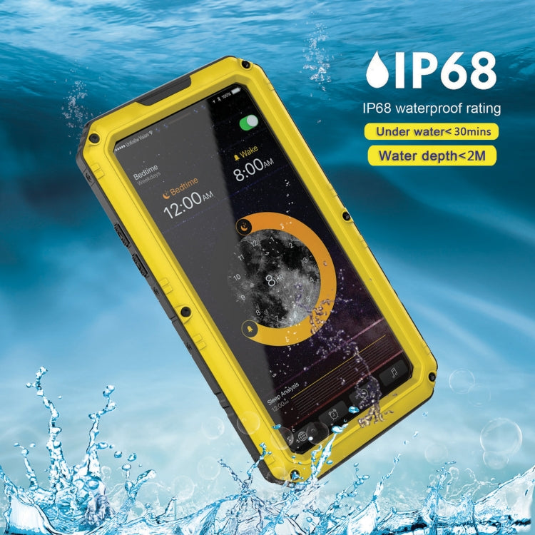 For iPhone X / XS Metal + Silicone Phone Case with Screen Protector(Yellow) - More iPhone Cases by buy2fix | Online Shopping UK | buy2fix