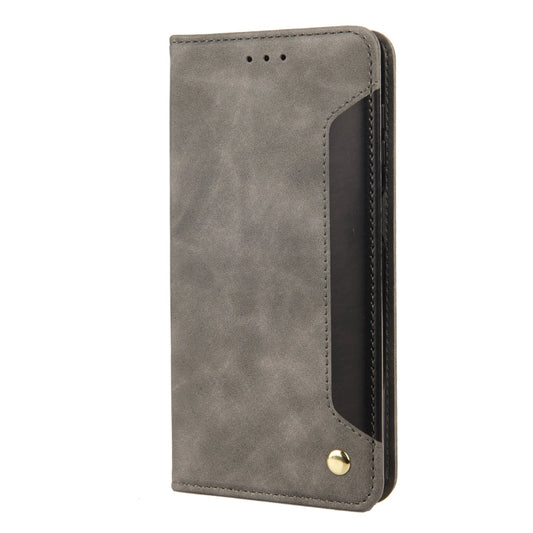 For Motorola Moto G52 Skin Feel Splicing Leather Phone Case(Grey) by buy2fix